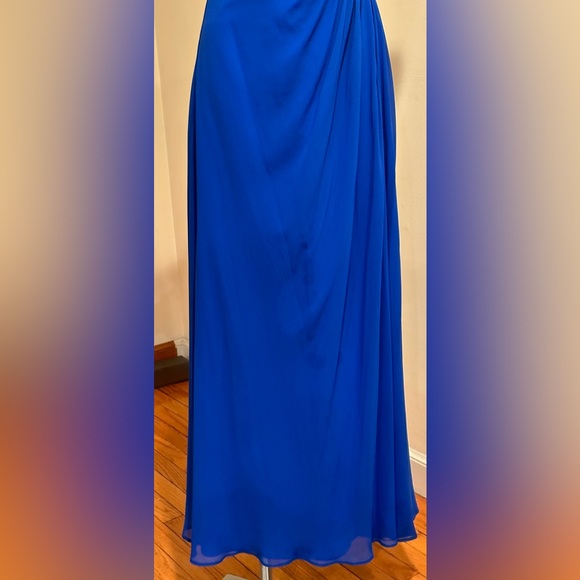 Bill Levkoff  Blue Wedding Evening Cocktail Party Maxi Strapless Dress S… - Picture 3 of 15